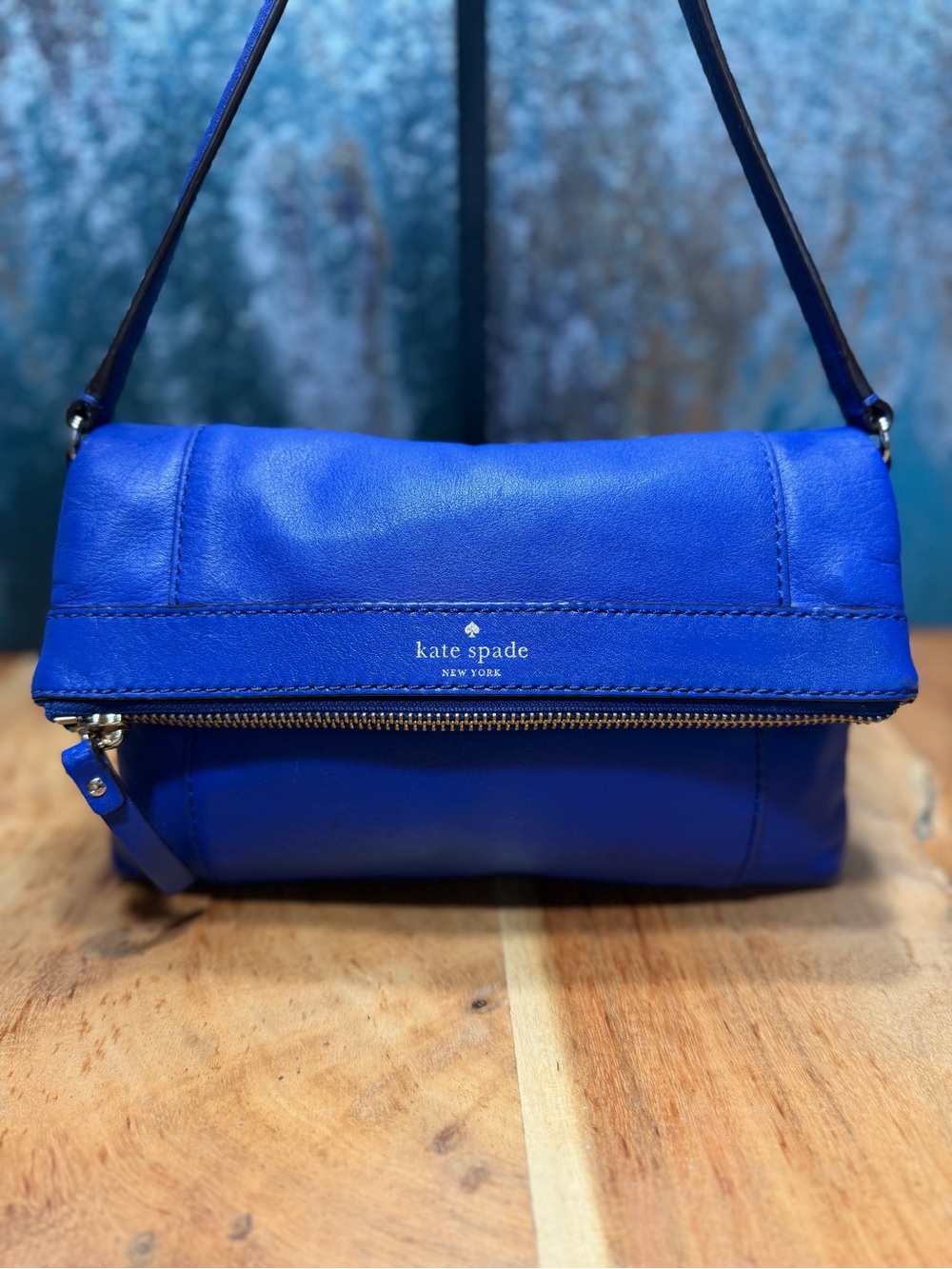 Kate Spade Dopamine Dressing 2010s Fremont Place Julian Cobalt Blue Crossbody